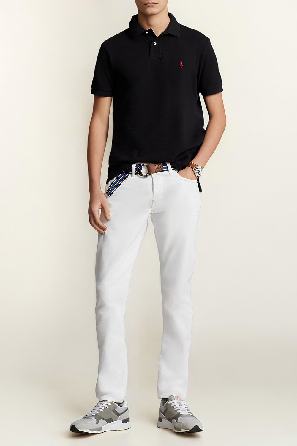 תמונת כל הלוק של חולצת פולו קצרה סלים POLO RALPH LAUREN